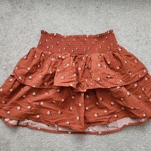 Cat & Jack Orange Floral A-Line Skirt